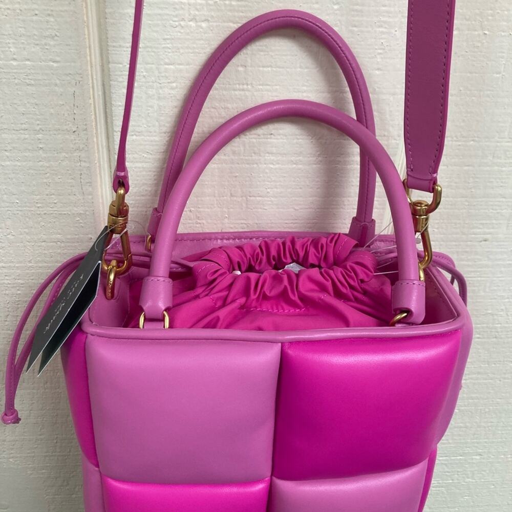 New Kate Spade Purse Boxxy Tote Vivid Snap Pink Quilted Handbag - Picture 4 of 16